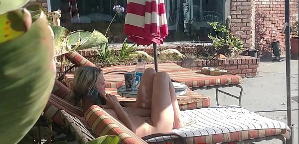  Kristi Love gets spied on nude sunbathing